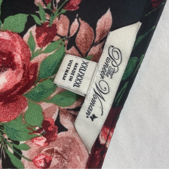 The pioneer Woman Open Cardigan Women XXL Floral black red long line Tunic Top - Picture 2 of 9